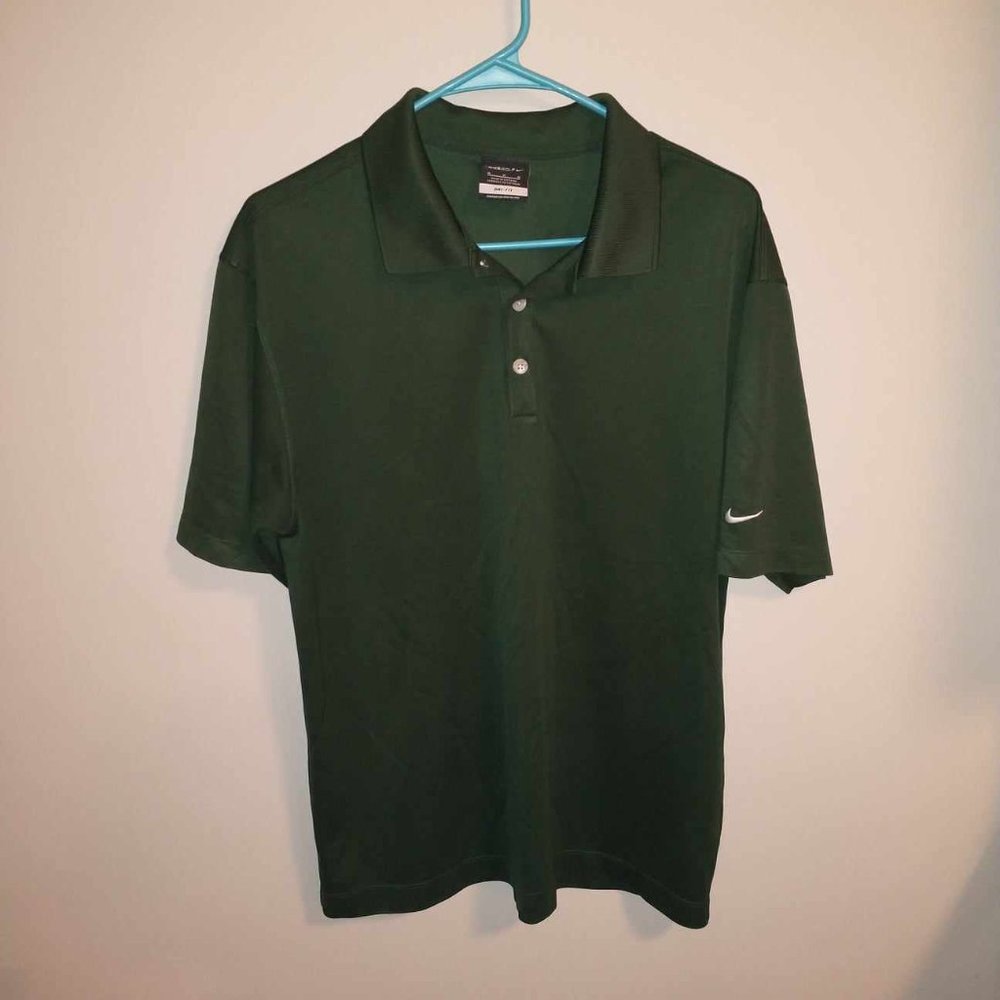 Mens Nike dri fit polo shirt green size Medium